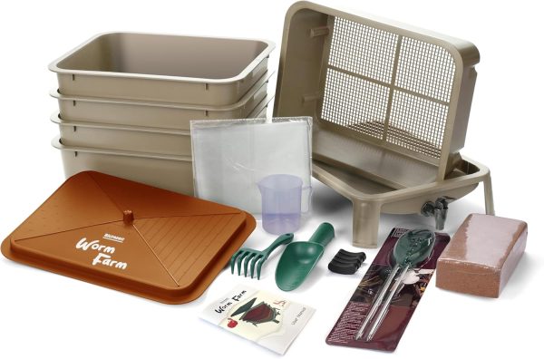 Blütezeit Worm Composter 5 Tray Gold Vermicomposting Bin-6