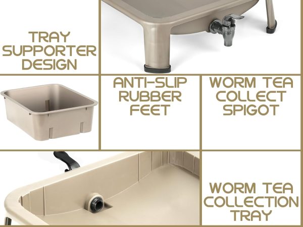 Blütezeit Worm Composter 5 Tray Gold Vermicomposting Bin-4