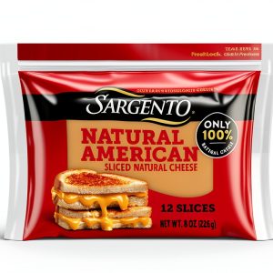 Sargento Natural American Cheese Slices 12 Count 8 oz-0