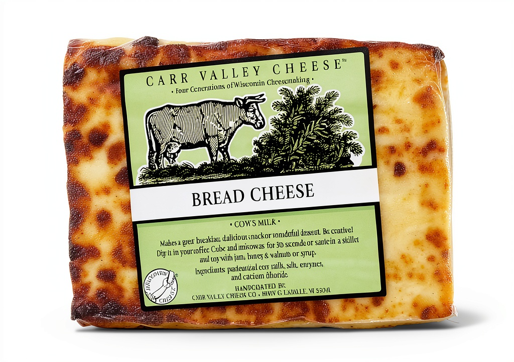 Car Valley Cheese American cheese displayed on a cutting board with crackers