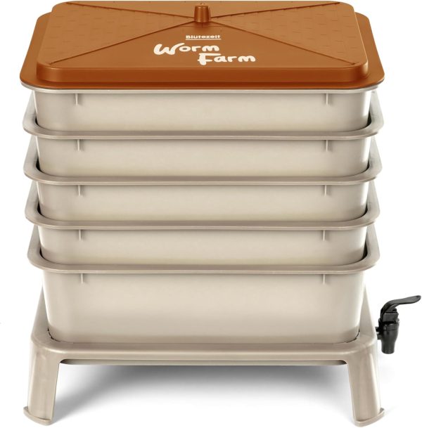 Blütezeit Worm Composter 5 Tray Gold Vermicomposting Bin-1