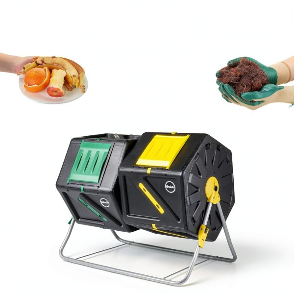 Miracle-Gro Dual Chamber Compost Tumbler Alloy Steel Black-5