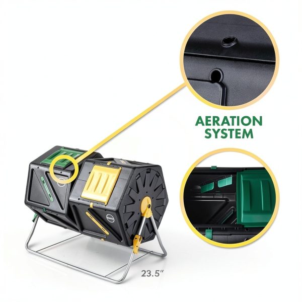 Miracle-Gro Dual Chamber Compost Tumbler Alloy Steel Black-3