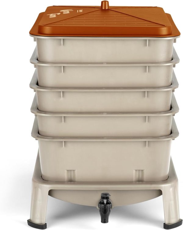 Blütezeit Worm Composter 5 Tray Gold Vermicomposting Bin-2