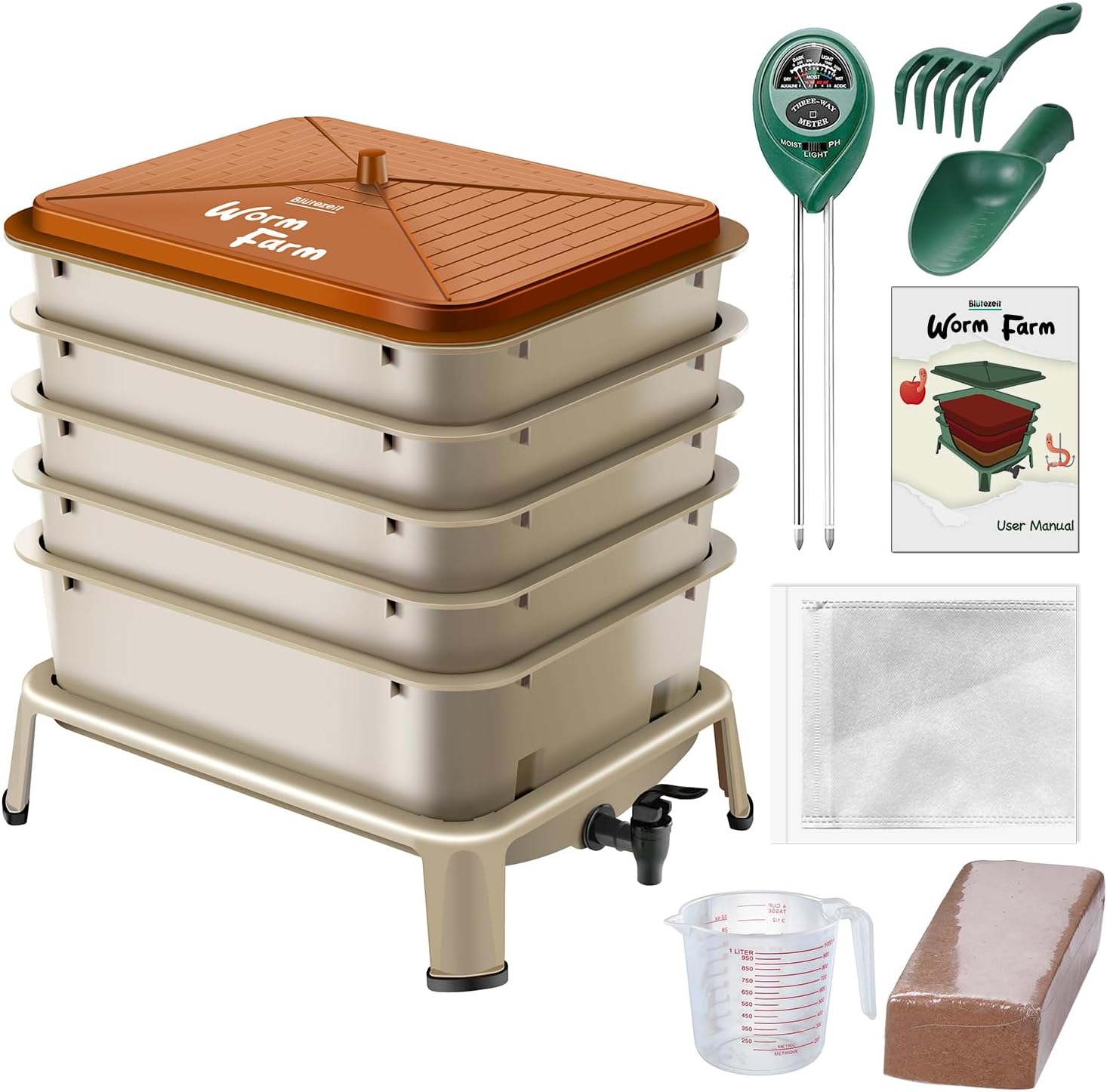 Blütezeit worm composter setup in a garden