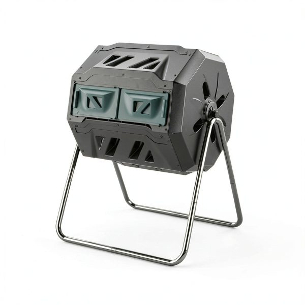 EAST OAK Compost Tumbler Black 43 Gallon Metal-6
