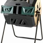 EAST OAK Compost Tumbler Black 43 Gallon Metal-0