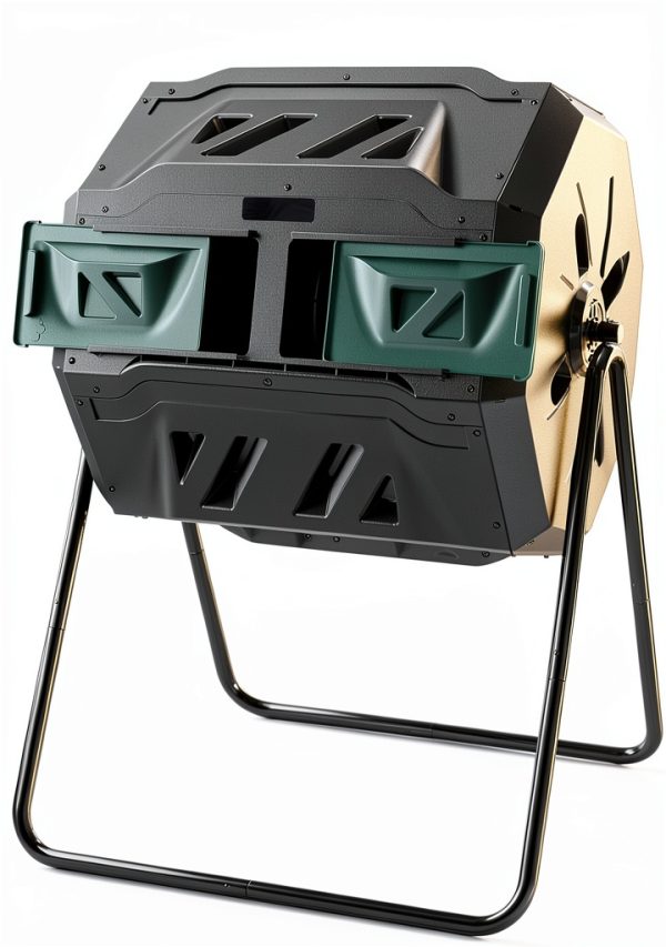 EAST OAK Compost Tumbler Black 43 Gallon Metal-0