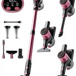 Cordless Vacuum Cleaner, 8 in 1 Powerful Suction Lightweight Vacuum Cleaner for Home, LED Display, 3 Suction Modes, 45Mins Detachable Battery Vacuum for Hard Floor Carpet Pet Hair, Pink-0