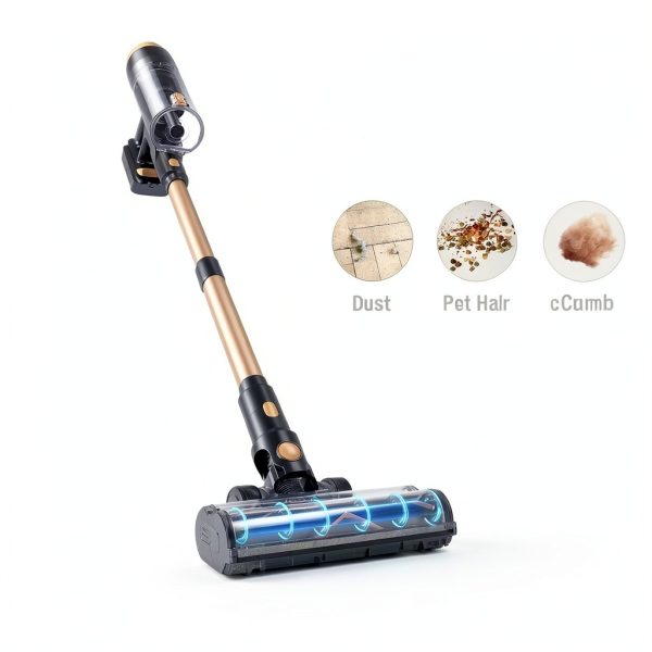 Cordless Vacuum Cleaner, 580W 48KPA 70 Mins Vacuum Cleaners for Home, Self-Standing Stick Vacuum with Touch Screen, Wall Mount Charge, Ultra High-Power Brush for Pet Hair/Plush Carpet/All Floor-1