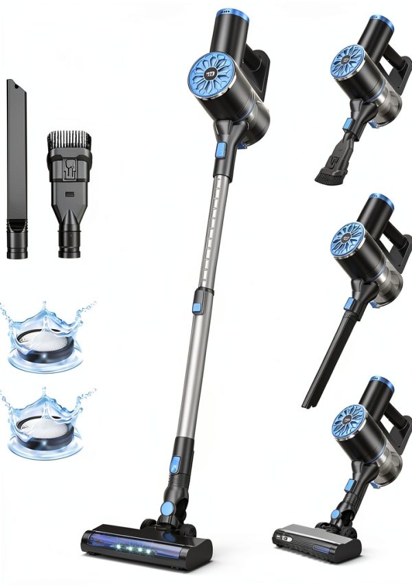 Cordless Vacuum Cleaner VIPSUN Stick 6 in 1 Self Standing LED Black-0