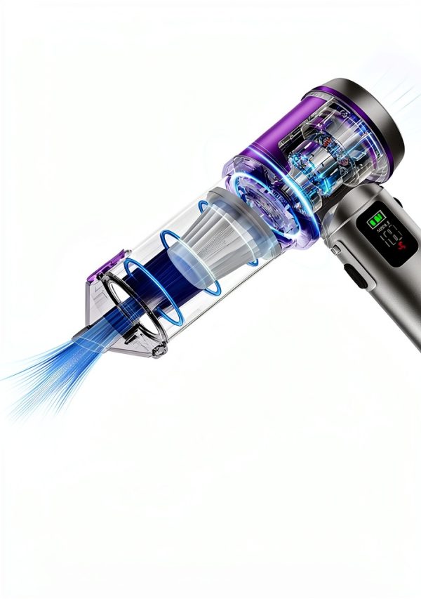 Handheld Car Vacuum Portable Cordless, 22000Pa High-Power Suction Hand held Vacuum Cleaner & Air Duster for Car Cleaning, Home, Office, Pet Hair | Multi-Nozzle, Washable Filter, LED Light-2