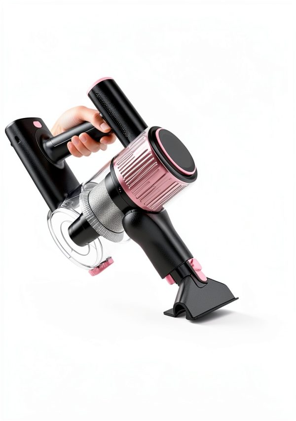 Cordless Vacuum Cleaner, 8 in 1 Powerful Suction Lightweight Vacuum Cleaner for Home, LED Display, 3 Suction Modes, 45Mins Detachable Battery Vacuum for Hard Floor Carpet Pet Hair, Pink-5