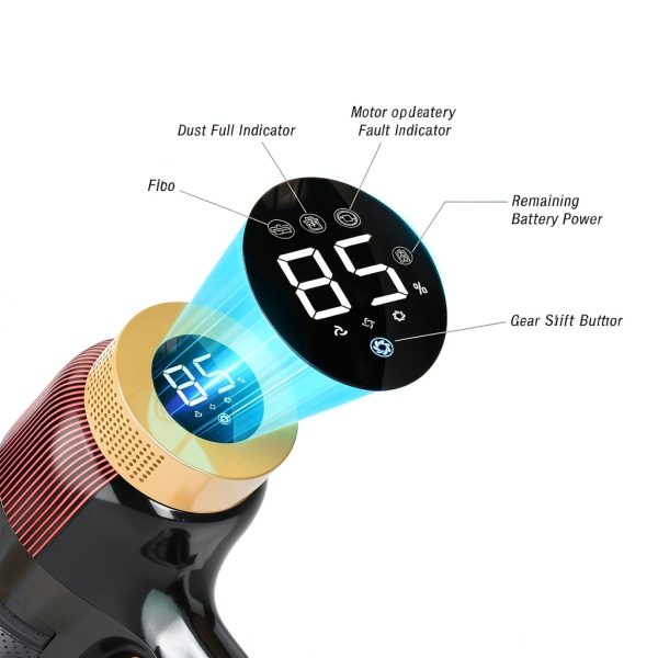 Cordless Vacuum Cleaner, 580W 48KPA 70 Mins Vacuum Cleaners for Home, Self-Standing Stick Vacuum with Touch Screen, Wall Mount Charge, Ultra High-Power Brush for Pet Hair/Plush Carpet/All Floor-4